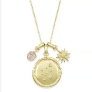 Kendra Scott Gold Plated Aquarius Zodiac Horoscope Charm Necklace Neiman Marcus